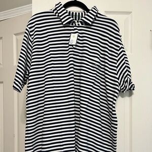 B Draddy Polo Mens Golf Shirt NWT Navy Stripe XXL